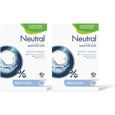 Neutral Parfumvrij waspoeder witte was 2-pack