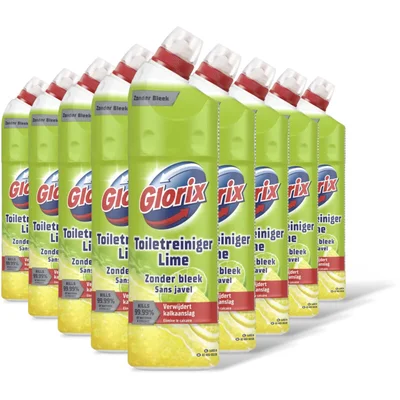 Glorix Toiletreiniger lime zonder bleek 9-pack