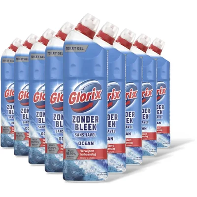 Glorix Toiletreiniger ocean zonder bleek 9-pack