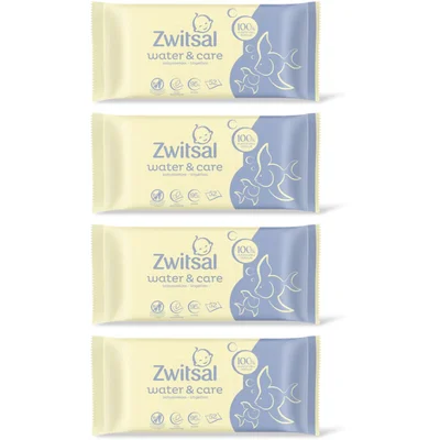 Zwitsal Water & care babydoekjes 4-pack