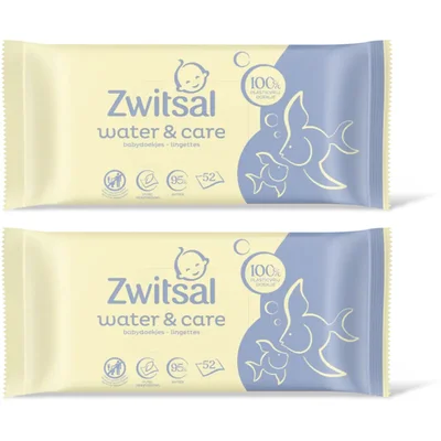 Zwitsal Water & care babydoekjes 2-pack