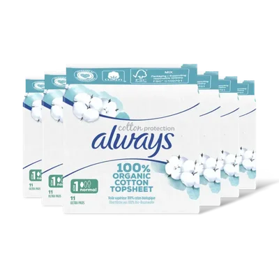 Always Organic cotton normal maandverband 6-pck