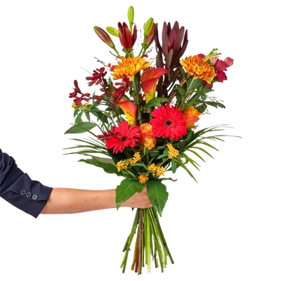 AH Vrolijk veldboeket rood/oranje klein