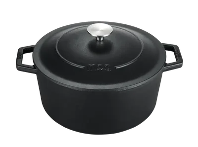 Lifegoods Cast iron rasserole 26cm 5,7 liter zwart