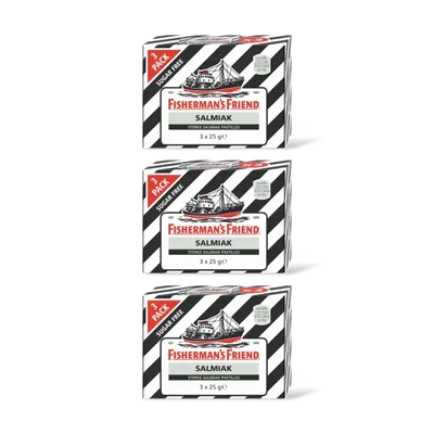 Fisherman's Friend Salmiak suikervrij 3-pack