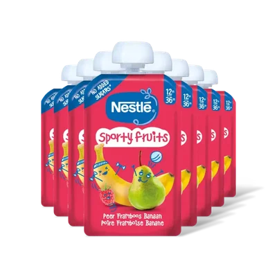 Nestlé Sporty fruits knijpfruit peer 12m+ 8-pck