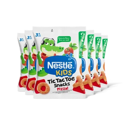 Nestlé Kids tic tac toe snacks pizza 3+ jr 6-pk