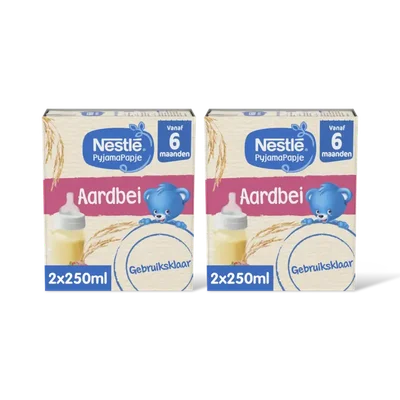 Nestlé Pyjamapapje aardbei 6m+ 2-pack