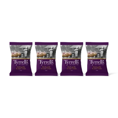 Tyrrells Black garlic & sour cream 4-pack