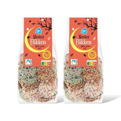 AH Musket flikken melk, puur, wit 2-pack