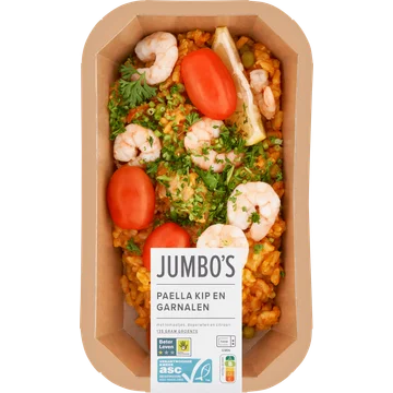 Jumbo's Verse Maaltijd Paella Kip en Garnalen 450 g