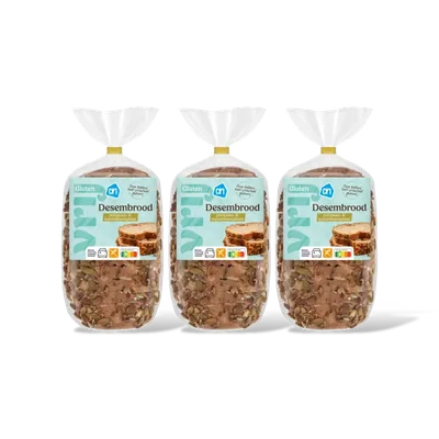 AH Glutenvrij Desembrood pompoen- & zonnebloempitt 3pk