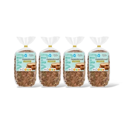AH Glutenvrij Desembrood pompoen- & zonnebloempitt 4pk