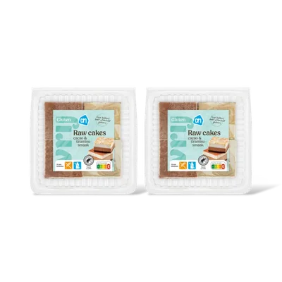 AH Glutenvrij Raw cakes chocolade en tiramisusmaak 2pk