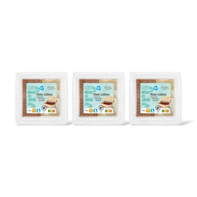 AH Glutenvrij Raw cakes chocolade en tiramisusmaak 3pk