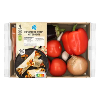 AH Kip-shoarma wraps met groente verspakket