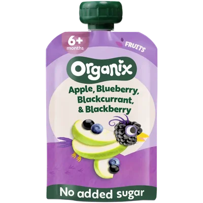 Organix Knijpfruit apple, blueberry 6m+