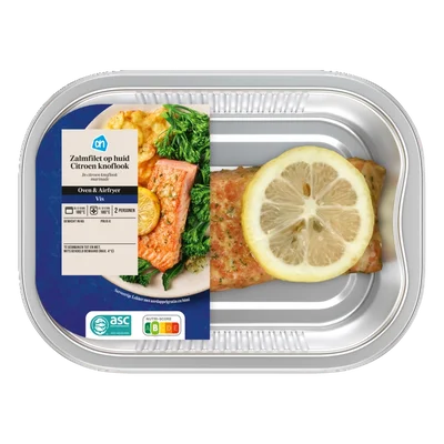 AH Ovenschotel zalm huid citroen knoflook