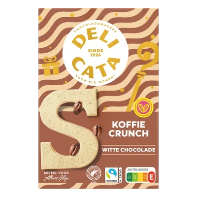 Delicata Chocoladeletter wit koffie crunch