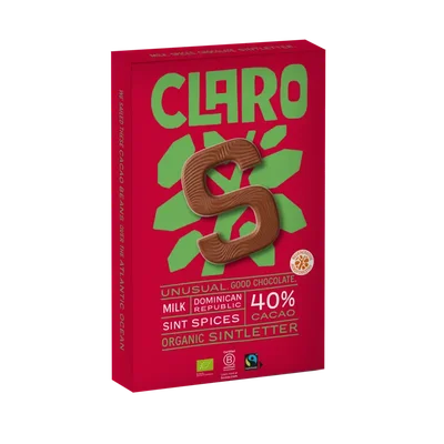 Claro Sintletter melk sintkruiden 40% cacao