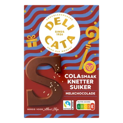 Delicata Chocoladeletter cola smaak knettersuiker