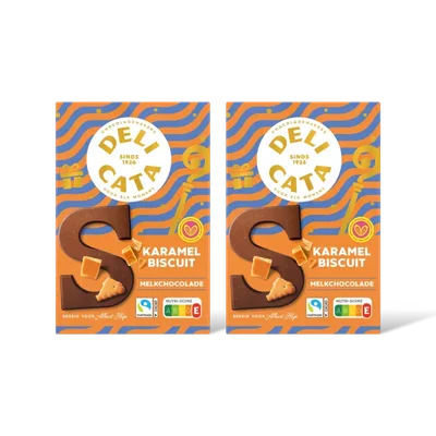 Delicata Chocoletter melk karamel biscuit 2-pack