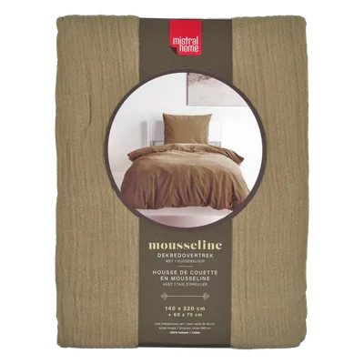 Mistral Home Dekbedovertrek mousseline groen 1-pers