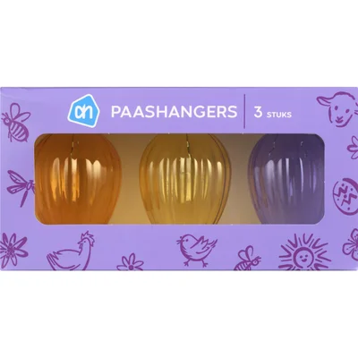 AH Paashangers glas set ribbel