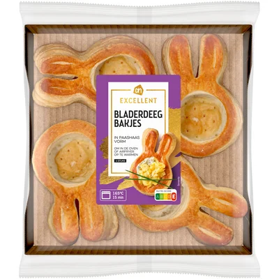 AH Excellent Bladerdeeg bakjes in paashaas vorm