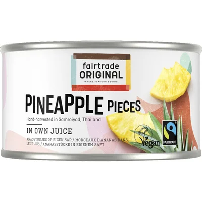 Fairtrade Original Ananas stukjes op eigen sap