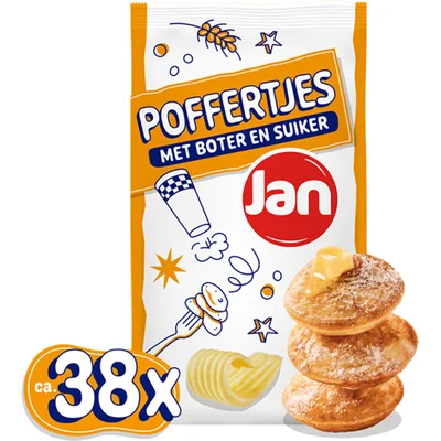 Jan Poffertjes met boter en suiker