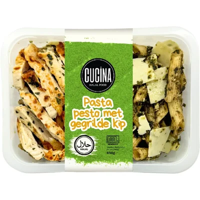 Cucina Pasta pesto met gegrilde kip