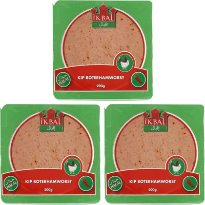 Ikbal Kipboterhamworst paprika 3-pack