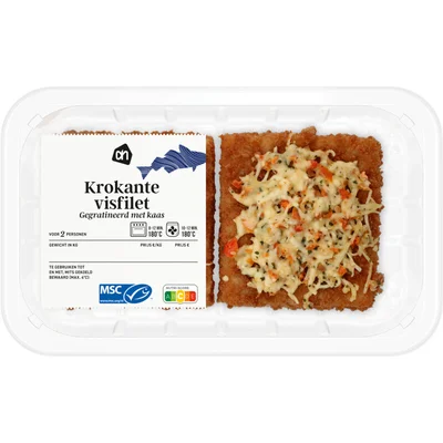 AH Krokante visfilet gegratineerd met kaas