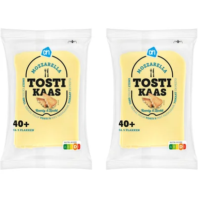 AH Mozzarella tostikaas 40+ plakken 2-pack
