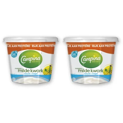 Campina Magere milde kwark naturel 2-pack