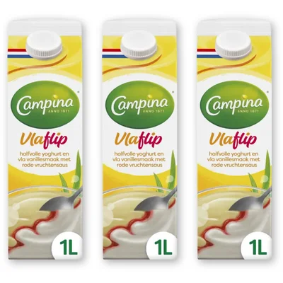 Campina Vlaflip vanille 3-pack