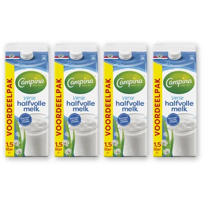 Campina Halfvolle melk voordeelverpakking 4-pack