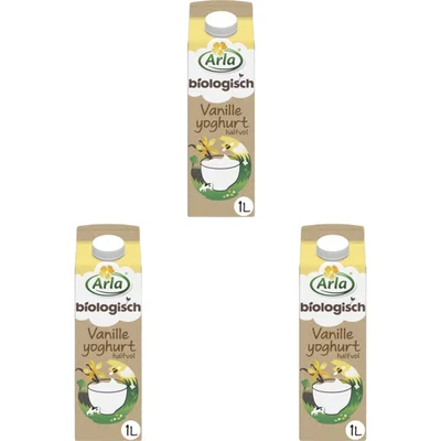 Arla Bio vanille yoghurt halfvol 3-pack