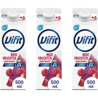 Vifit Drinkyoghurt vruchten 500ml 3-pack