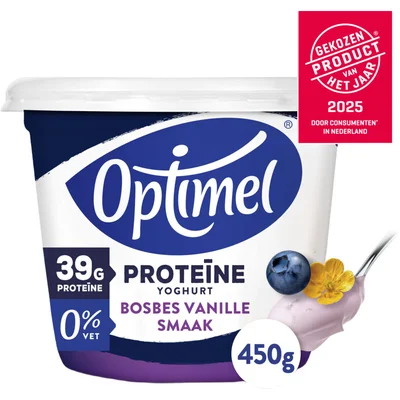 Optimel Proteïne yoghurt bosbes vanillesmaak