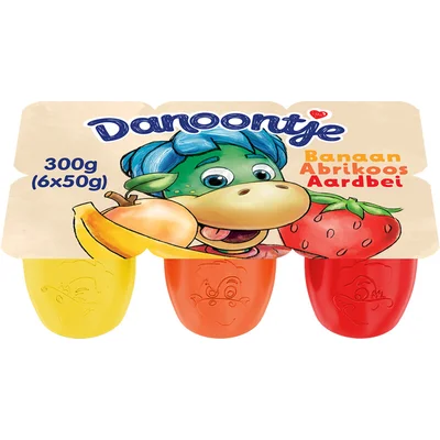 Danoontje Fruitkwark banaan aardbei abrikoos