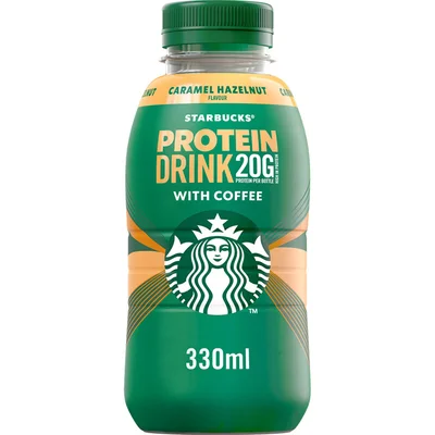 Starbucks Protein drink caramel hazelnut coffee