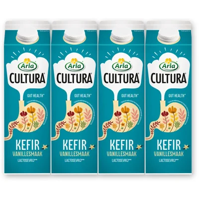 Arla Cultura kefir vanillesmaak 4-pack