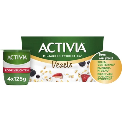 Activia Yoghurt vezels rode vruchten 4-pack