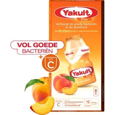 Yakult Plus perziksmaak 8-pack