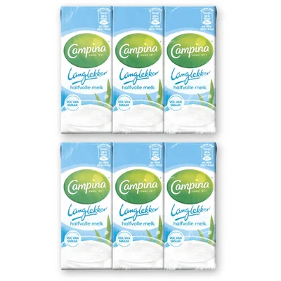 Campina Langlekker halfvolle melk 6-pack 2-pack