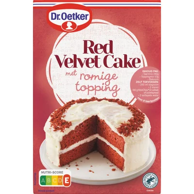 Dr. Oetker Red velvet cake met romige topping