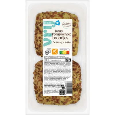 AH Glutenvrij Kaas pompoenpit broodjes