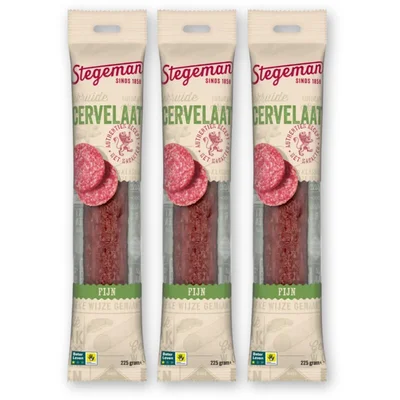 Stegeman Cervelaat fijn 3-pack